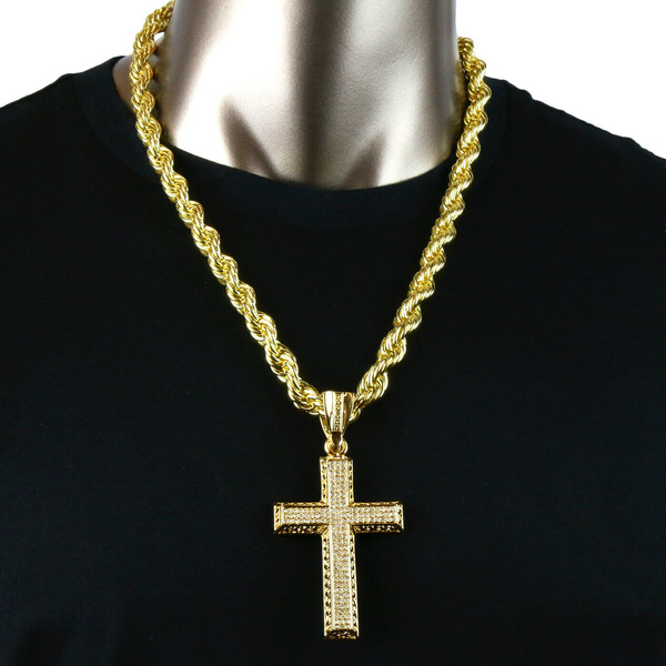 Big gold hot sale rope necklace