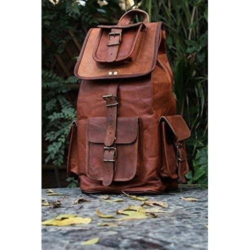 Handmade Mens Leather Backpack, Vintage Backpacks for Men