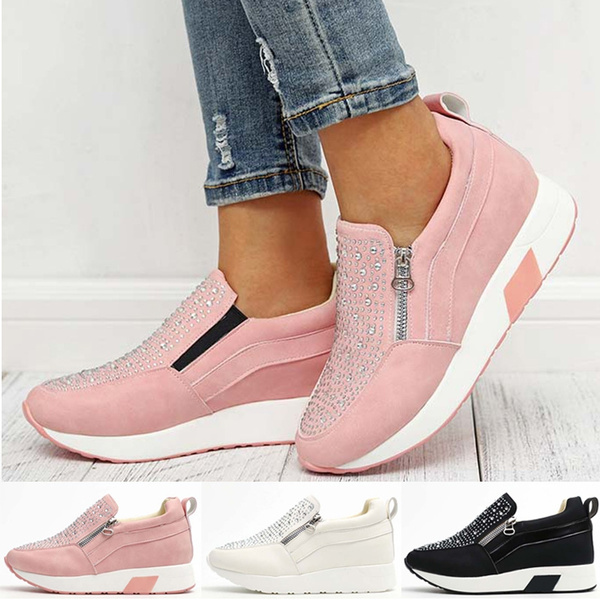 womens slip on shoes with zipper