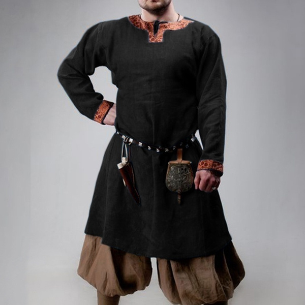 Men Fashion Long Sleeve Perform Middle Eastern Men's Medieval Ethnic ...