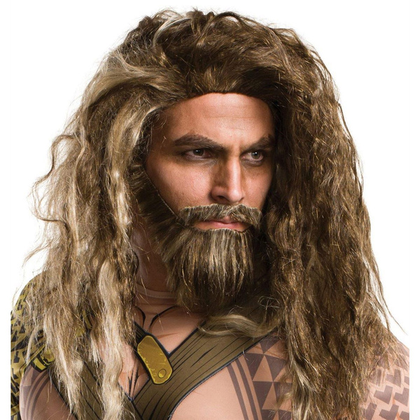 beard and long hair wig