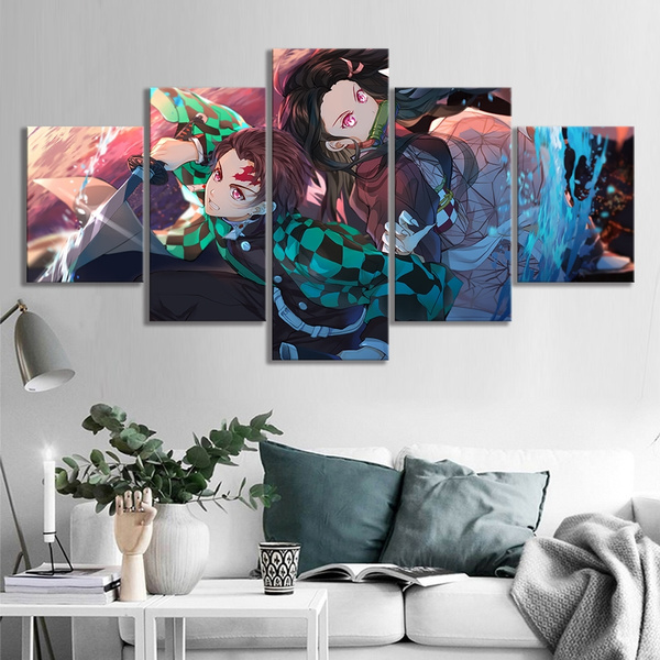 Demon Slayer Kimetsu No Yaiba Anime Poster Comic Art Wall Decor Paintings Kids Room Decoration Creative Birthday Gifts No Frame Wish