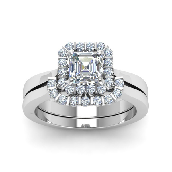925 Silvering Women Jewelry Ring Princess Cut White Sapphire Bridal Wedding 