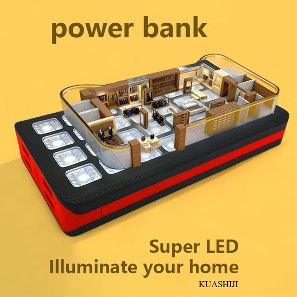 2020 top led flashlight Power Bank 200,000mAh Powerbank 4usb