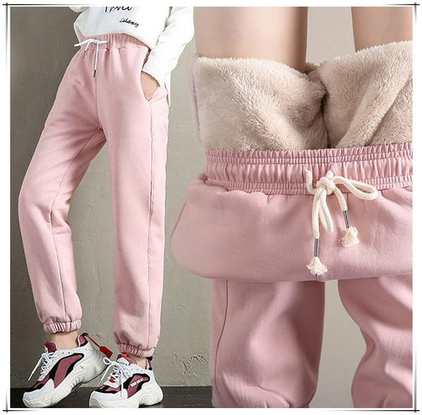 New Winter Super Warm Thicken Lamb Harem Pants Women High Quality Solid  Colors Lace Up High Waist Trousers and Ladies Casual Hip Hop Loose Slim