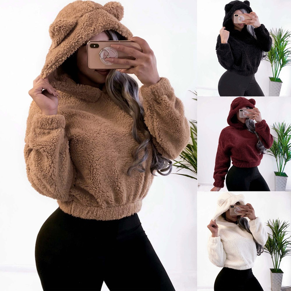 Fluffy teddy bear sweater new arrivals