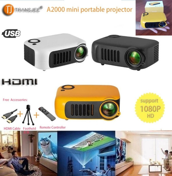 TRANSJEE A2000 Portable Mini Projector 50,000 Hours Lamp Life Home