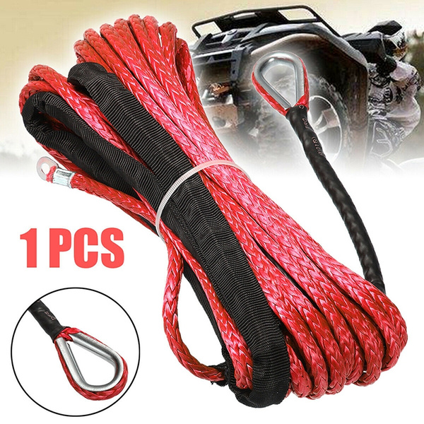 3//16/'/' x 50/' 4500LBs Synthetic Winch Line Cable Rope With Sheath ATV UTV ReY lq