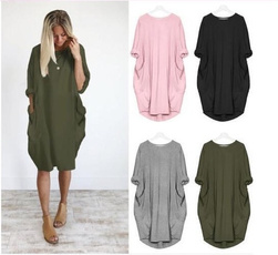 Plus Size, solidcolordre, Winter, Long sleeved