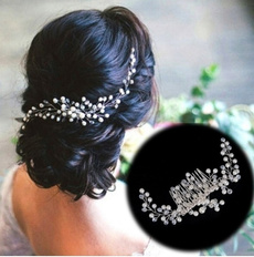 Jewelry, pearls, Handmade, rhinestonehairclip