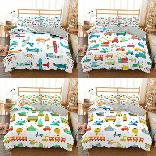 4 Styles Boys Bedding Set White Various Vehicles Cars Planes Trains Boat Balloon Toddler Duvet Cover 3pcs 1 2 Pillowcase Single Twin Double Full Queen King Size Wish - Boys Bedding Trains 4 Styles Boys Bedding Set White Various Vehicles Cars Planes Trains Boat Balloon Toddler Duvet Cover 3pcs 1 2 Pillowcase Single Twin Double Full Queen King Size Wish - Boys Bedding Trains
