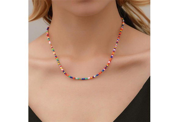 Women Fashion Chain String Beads Necklace Clavicle Necklace