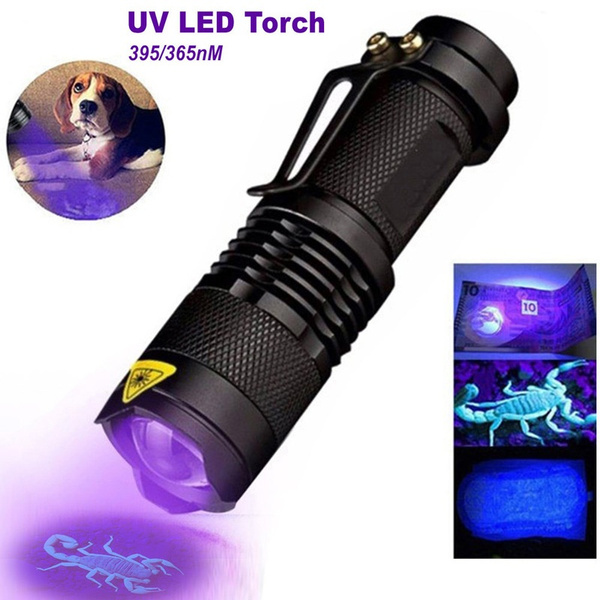 UV Ultra-Violet LED Flashlight Blacklight Light 395/365nM Inspection Lamp Torch_ 