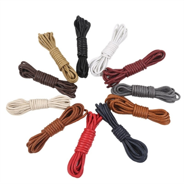 Round Waxed Shoelaces Leather Shoes Strings Boot Shoe Laces Cord*_ 