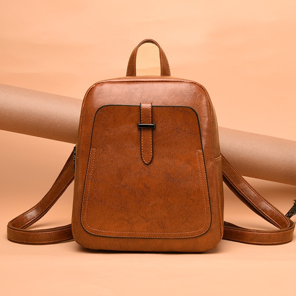 Korean best sale leather backpack