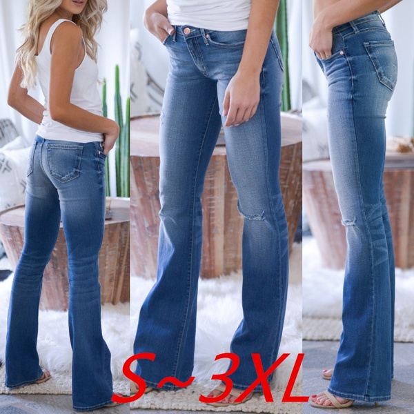 low waist flared jeans