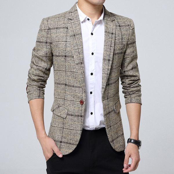 men's plaid wool blazers