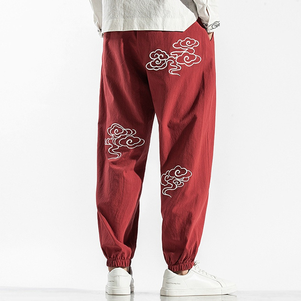 Men/'s Joggers Black Blue Casual Pants Oriental Cloud Drawing Unisex Jogger Pants Lucky Cloud Japanese Cloud Men/'s Pants