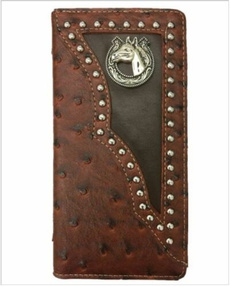 westernbifoldwallet, leather wallet, horse, brown