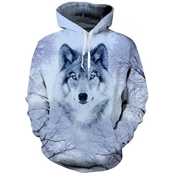 digital wolf hoodie