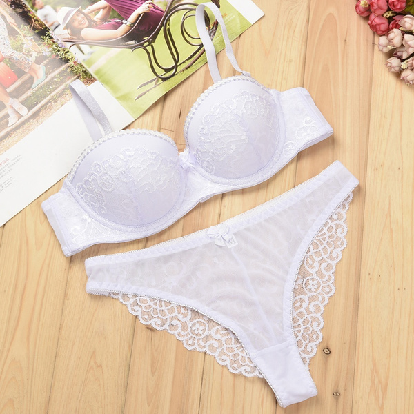 French high-end sexy Hollow out pants romantic temptation lace bra set  young women underwear set push up lade bra and panty set