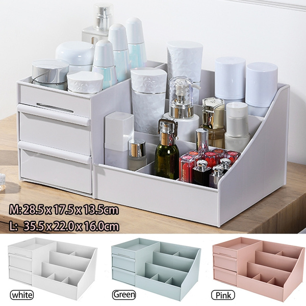 Makeup Organizer Desktop Cosmetic Storage Box with 2 Drawers in