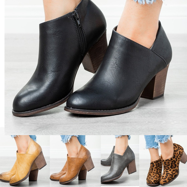 short leather ankle boots