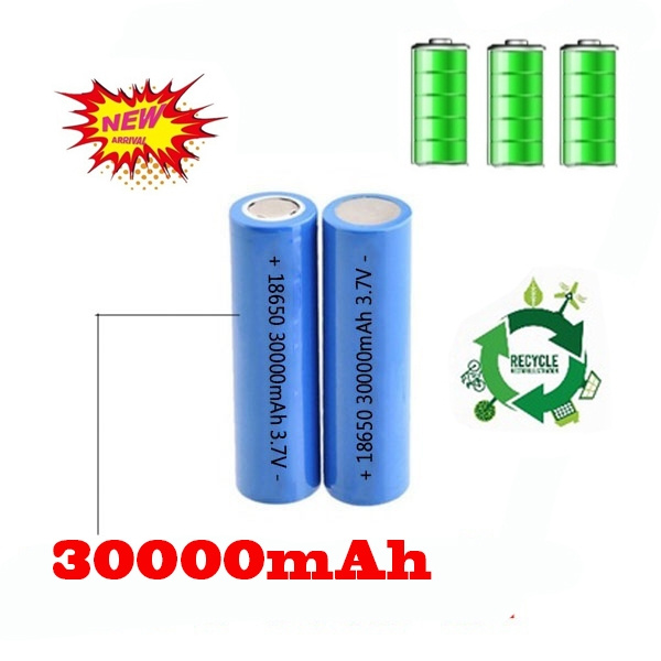 New 3.7V 18650 30000nAh lithium ion rechargeable battery
