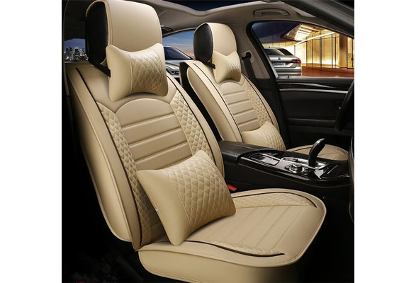 Car Seat Cover Universal Set For Bmw E46 F31 E60 E90 E93 X3 1 Series Waterproof Pu Leather Wish - Best Beige Leather Car Seat Covers