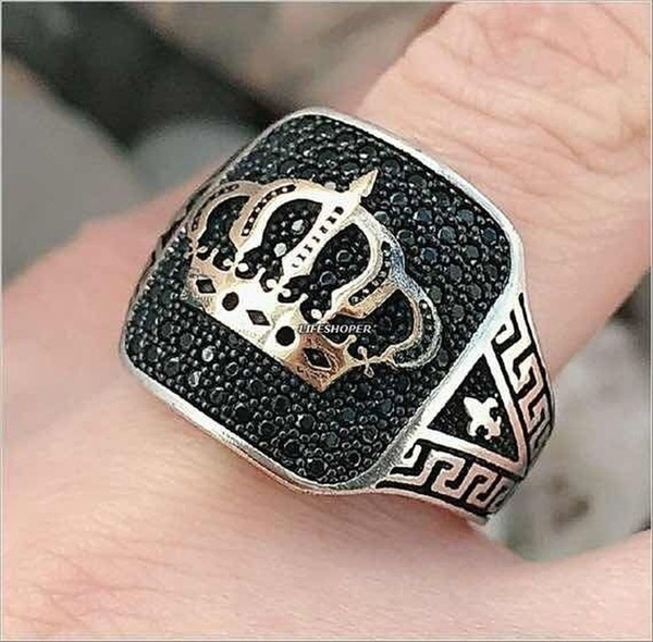 10kyg 3/8 cttw diamond Mens Crown Ring – Celebration Jewelers