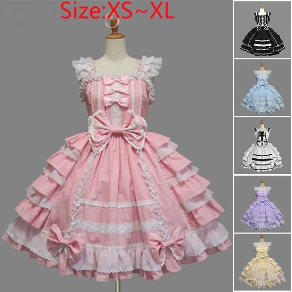 Amazon.com: Anime French Maid Apron Lolita Fancy Dress Cosplay Costume  Furry Cat Ear Gloves Socks Set(Pink 2XL) : Clothing, Shoes & Jewelry