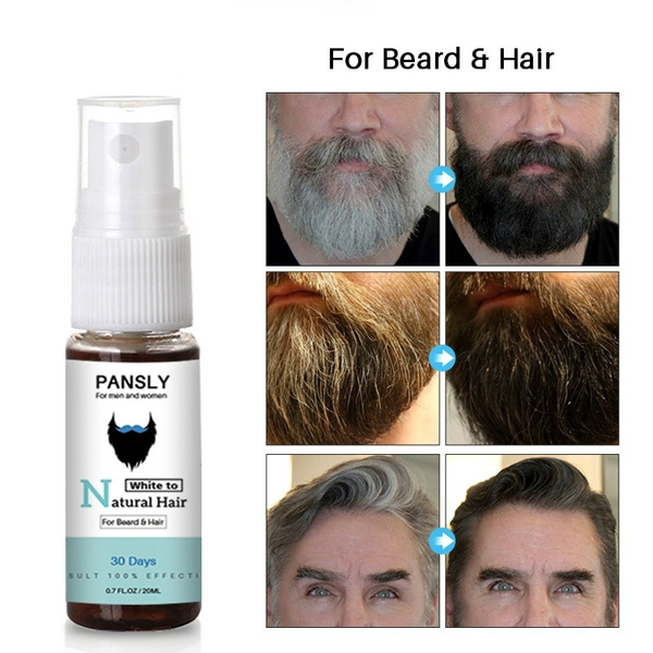 Organic Beard Hair Color Restore To Natural Hair Spray for Unisex Herbal Cure White Hair Treatment Grey Hair Cover Permanently