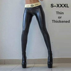 Women s Super Stretchy PU Leather Leggings Ladies Fashion Slimming Elastic Low-waist Pencil Pants