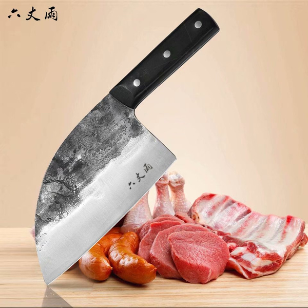 Professional Chinese Traditional Forged Butcher Knife Chef Knife Kitchen  Knife Sharp Blade Cleaver Slicer Full Tang Slaughtering Knife Chef's Meat  Cleaver High Manganese Steel Hardness Forged Manual Knife Filleting Slicing  Vegetable Cutter