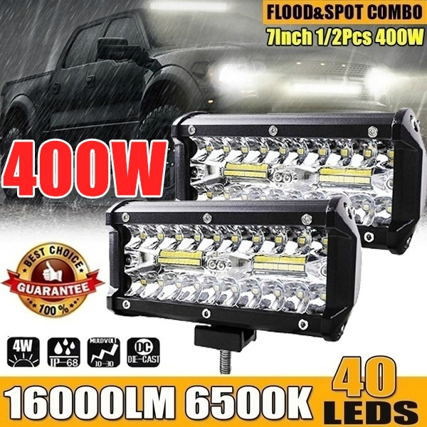 2020 New Upgrade 400W 7''Car LED Work Light Bar Spot Flood Beams Combo ...