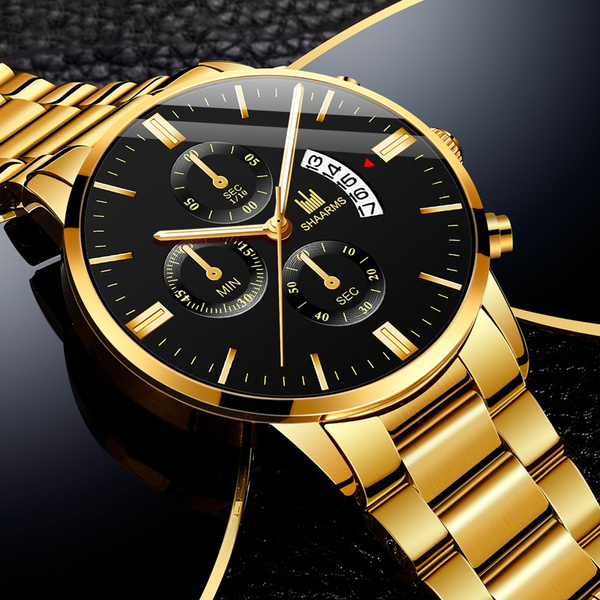 Gold best sale watch man