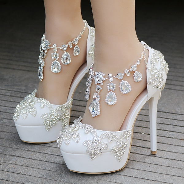 Crystal Queen Rhinestone Sandals Pumps 