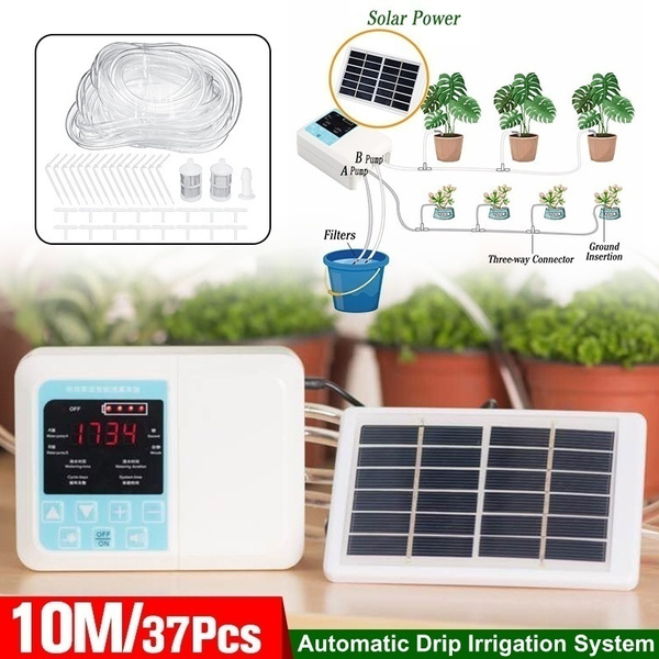 SOLAR AUTOMATIC ELECTRONIC WATER TIMER GARDEN IRRIGATION PLANT WATERING TIMER 
