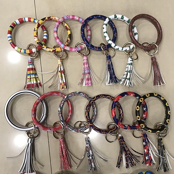 Leather bracelet clearance key ring