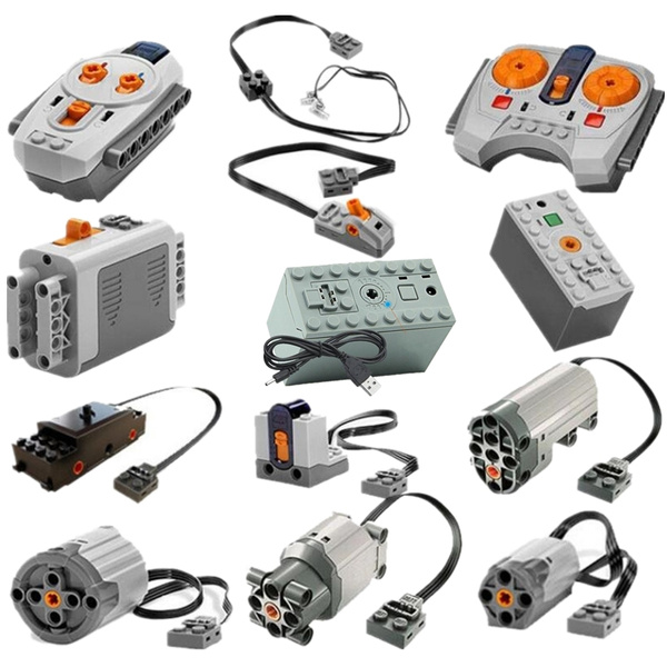 MOC RC Building Parts Motor Technic Power Functions Blocks Battery Box Train Remote Receiver LED