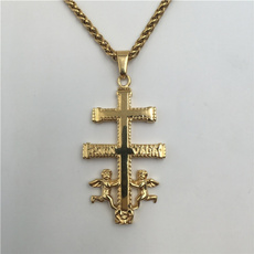 goldplated, necklaces for men, punk necklace, Cross necklace