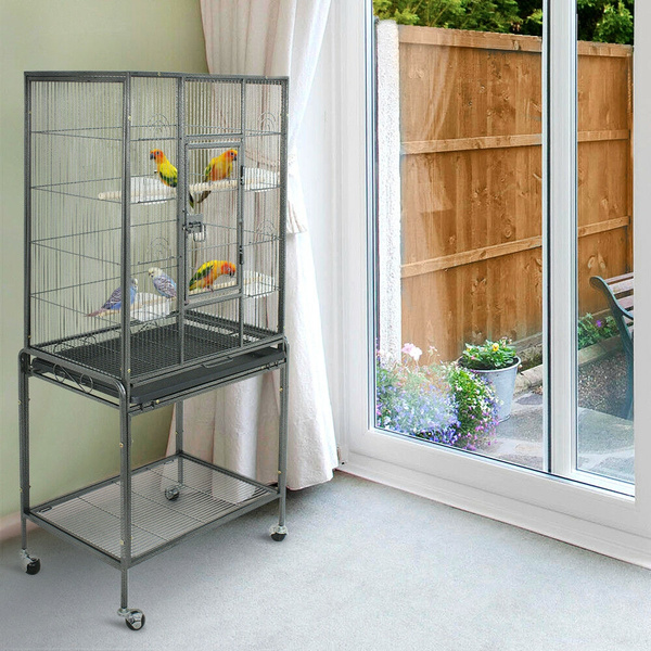 Used 61"Large Bird Cage Play Top Parrot Finch Cage Macaw Cockatiel Cockatoo Pet 