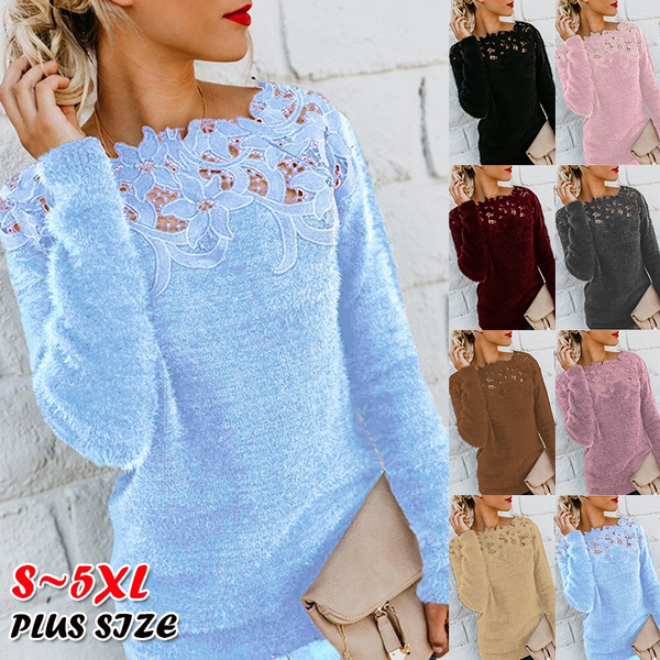 lace sleeve sweater
