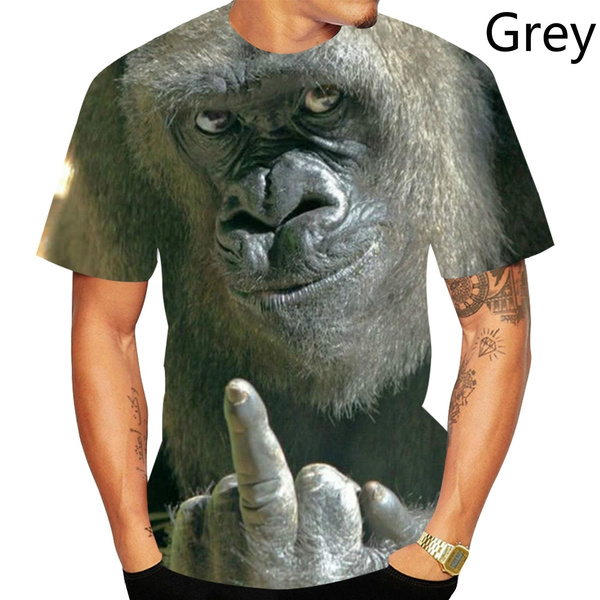 RelaxLife Mens 3D Print T-Shirts Summer 3D T-Shirt Print Animal Monkey Gorilla Short Sleeve Funny Design Casual Top T-Shirt Men Large Size 6Xl