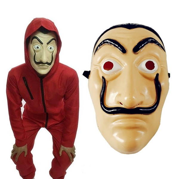 Money Heist Adult Mask Cosplay Halloween Salvador Dali La Casa Samtity Guy  Fawkes Man With Mustache Novelty Male Costume - Yahoo Shopping