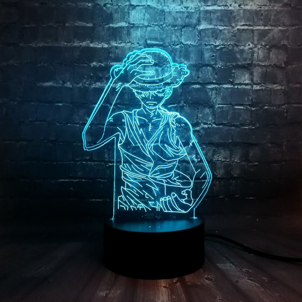 Hot Sale anime adventure Led Table Lamp Print one piece 3D Visual Acrylic  Night Light Birth day gift home decor - AliExpress