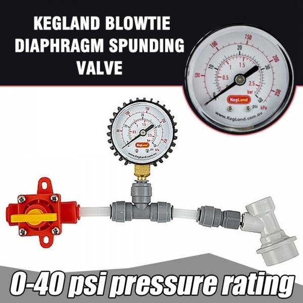 Diaphragm Spunding Valve Set Adjustable Pressure Relief Gauge Ball 0-40 psi 