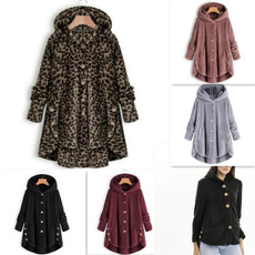 decoration, Fleece, hooded, Long Coat