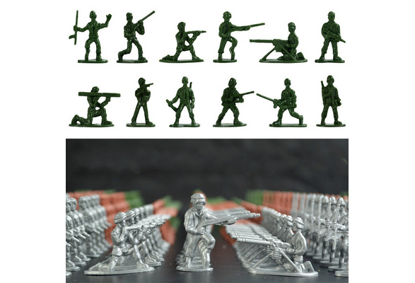 10pcs Army Base Set Plastic Toy Soldiers Action Figures Army Tent Accessory