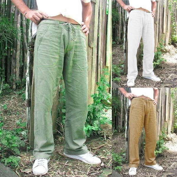 Hunpta Linen Pants For Men Plus Size Fashion Solid Color Comfy Breathable  Cotton Linen Pant Casual Wild Loose Trousers Pocket - Walmart.com